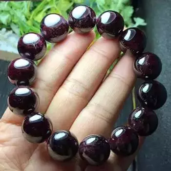 Натуральный гранатовый браслет Крупные частицы Черный Винно-красный Мужской и женский Одинарный браслет Украшение 6mm (about 30)