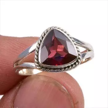 Натуральный гранатовый драгоценный камень 925 пробы, ювелирное кольцо из стерлингового серебра, размер 7,5 T1k54