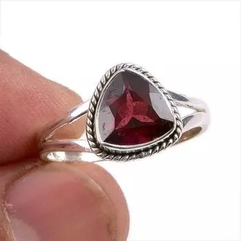 Натуральный гранатовый драгоценный камень 925 пробы, ювелирное кольцо из стерлингового серебра, размер 8,5 r4l78