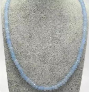 Натуральный граненый светло-голубой камень 2x4 мм, ожерелье из драгоценных камней Rondelle, бусины, 18 дюймов