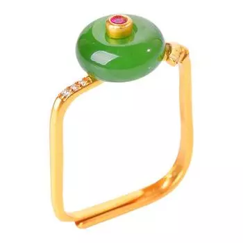 Натуральный Хэтяньский Нефрит Винтажные Кольца Ювелирные Изделия Уникальный и Регулируемый Женский Аксессуар для Пальца для Вечеринки Привлекательные Квадратные Кольца