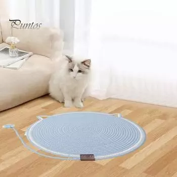 Натуральный хлопковый канатный коврик для кошек, легко моющийся, многофункциональный коврик для защиты от царапин для домашних животных, настенный протектор для мебели фиолетовый