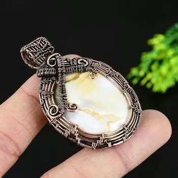 Натуральный хром-халцедон, драгоценный камень, медная проволока, подарочная подвеска 2,25 z4P16