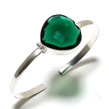 Натуральный хромдиопсид, драгоценный камень, браслет-манжета из стерлингового серебра 925 пробы, регулируемый P5z16