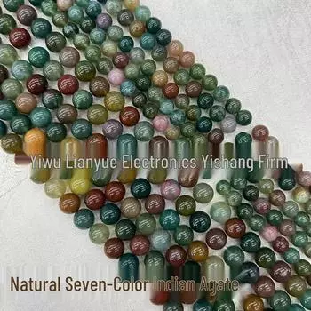 Натуральный индийский агат, рассыпные бусины для изготовления браслетов своими руками 4mm Round Beads (Approx. 90 pcs)