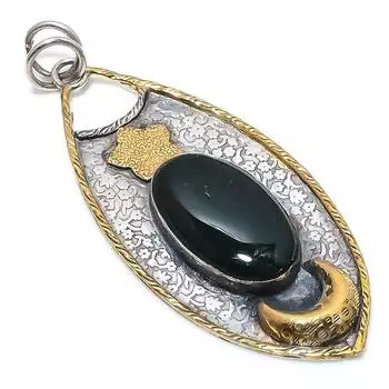 Натуральный индийский моховый агат, двухцветный кулон из стерлингового серебра 925 пробы, 3,27 дюйма, I1R25