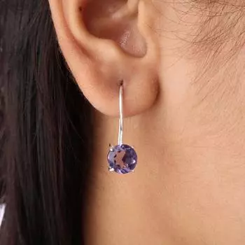 Натуральный иолит 925 стерлинговое серебро подарочные украшения ручной работы серьги 0.92 EE-174-12