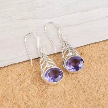 Натуральный иолит драгоценный камень 925 стерлинговое серебро ювелирные изделия серьги-капли/подвески 1,64 CE-1-5