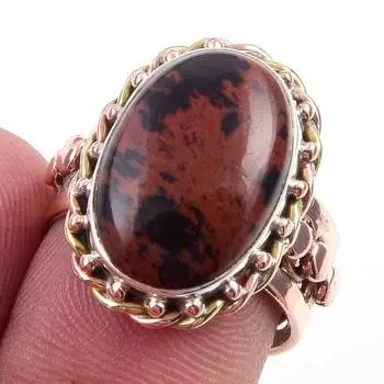 Натуральный ископаемый коралл драгоценный камень 925 стерлингового серебра ювелирные изделия двухцветное кольцо S.9 z6W98