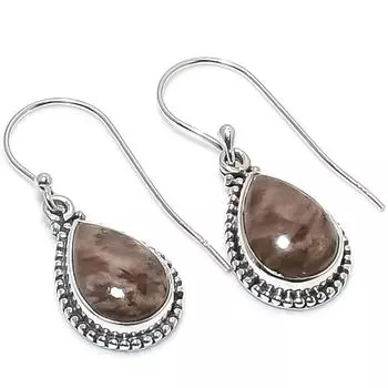 Натуральный ископаемый коралловый драгоценный камень 925 пробы, подарочные серьги из стерлингового серебра 1,25 дюйма r3J62