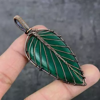 Натуральный Изумруд(Смоделированный) Подарочный ювелирный кулон из медной проволоки 2,99 дюйма T6T66