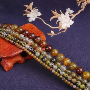 Натуральный камень, чай, мечтательный дракон, агаты, круглые бусины, аксессуары для рукоделия, ювелирные изделия 4mm 89pcs