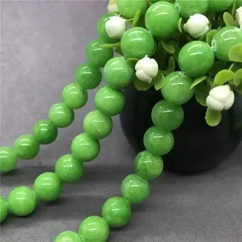 Натуральный камень, драгоценный камень, трава, зеленый халцедон, свободные бусины, ювелирные изделия, круглые бусины 6mm-30pcs