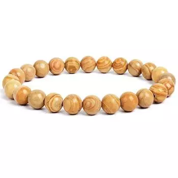 Натуральный камень, древесно-зернистый камень, бусины для женщин и мужчин, ювелирные изделия, эластичные браслеты-браслеты 6mm