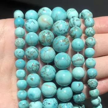 Натуральный камень гладкий зеленый говлит бирюзовый круглый разделитель бусины 15 дюймов 4 6 8 10 12 мм для изготовления ювелирных изделий своими руками браслеты ожерелья 4mm about 91pcs