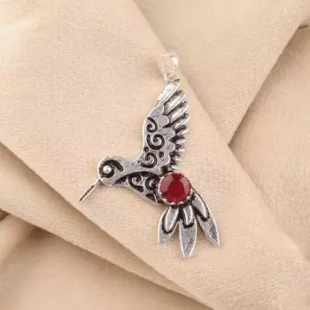Натуральный камень гранат красного цвета, серебро 925 пробы, модная подвеска 1,8 дюйма CP-20-11
