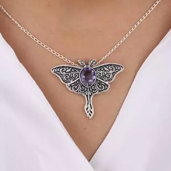 Натуральный камень иолит 925 стерлинговое серебро ювелирные изделия кулон-бабочка для нее CP-31-14