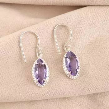 Натуральный камень иолит 925 стерлинговое серебро ювелирные изделия ручной работы серьги 1,4 для нее EE-169-10