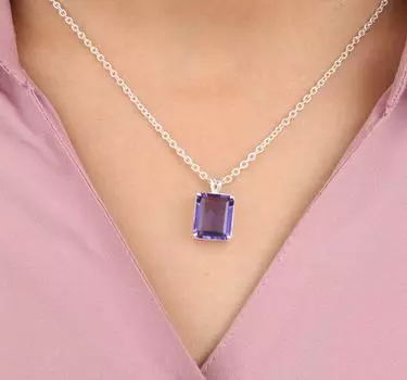 Натуральный камень иолит, серебро 925 пробы, ювелирная подвеска 0,69 , подарок для женщин PP-58-9