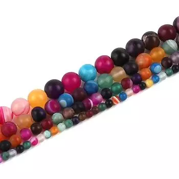 Натуральный камень, матовый, матовый, смешанные цвета, круглые свободные бусины из агата для изготовления ювелирных изделий своими руками, браслет, ожерелье, 15 дюймов 4mm 95pcs