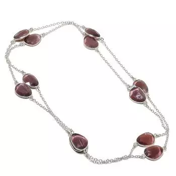 Натуральный камень Моналиса драгоценный камень 925 стерлингового серебра ювелирные изделия ожерелье 36 n2D45