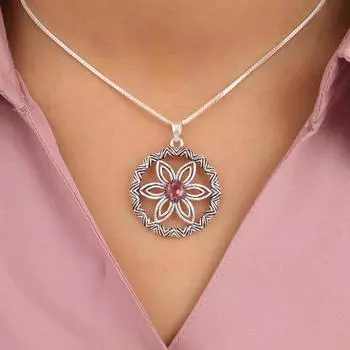 Натуральный камень родолит, серебро 925 пробы, ювелирное украшение для вечеринки, кулон 1,48 CP-29-7