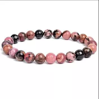 Натуральный камень родонит бусины для женщин мужчин ювелирные изделия эластичные браслеты браслеты 6mm