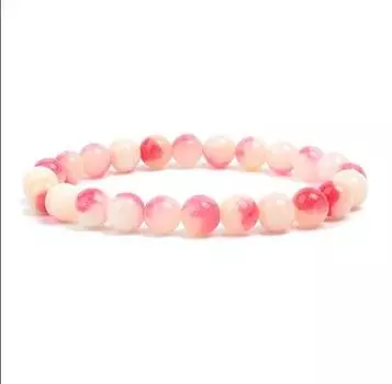 Натуральный камень розовый персик бусины для женщин мужчин ювелирные изделия эластичный браслет браслеты 6mm