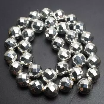 Натуральный камень, серебряные граненые гематитовые круглые бусины для изготовления ювелирных изделий 2/3/4/6/8/10/12 мм 2mm