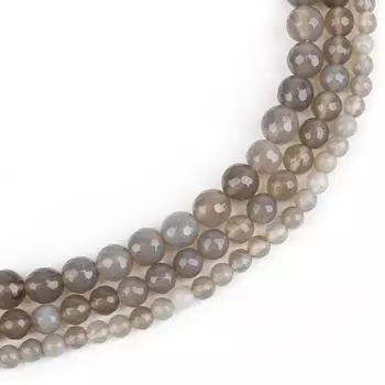 Натуральный камень, серые агаты, круглые свободные бусины, нить 15 дюймов, диаметр 4, 6, 8, 10 мм, размер на выбор для изготовления ювелирных изделий 6mm 63pcs