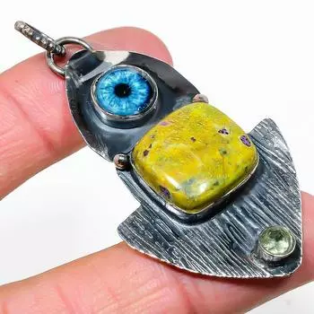 Натуральный камень стихтит, драгоценный камень сглаза, подвеска из стерлингового серебра 925 пробы, 2,60 дюйма, P6Y35