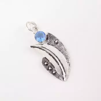 Натуральный камень Танзанит Ювелирное изделие из стерлингового серебра 925 пробы Кулон в виде листа Подарок для жены PP-36-4