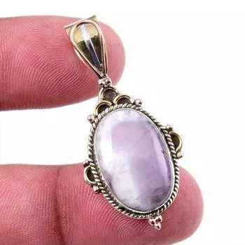 Натуральный камень Тиффани из стерлингового серебра 925 пробы, подарочный двухцветный кулон 1,50 дюйма k1j57