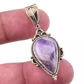 Натуральный камень Тиффани из стерлингового серебра 925 пробы, подарочный двухцветный кулон 1,75 дюйма h7a48