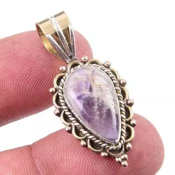 Натуральный камень Тиффани из стерлингового серебра 925 пробы, подарочный двухцветный кулон 1,25 дюйма U1I34