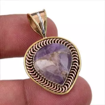 Натуральный камень Тиффани из стерлингового серебра 925 пробы, подарочный двухцветный кулон 1,50 дюйма P3S07