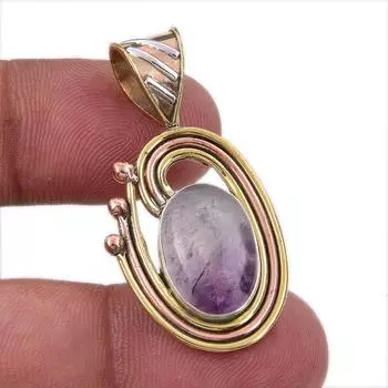 Натуральный камень Тиффани из стерлингового серебра 925 пробы, подарочный двухцветный кулон 1,50 дюйма q7b23