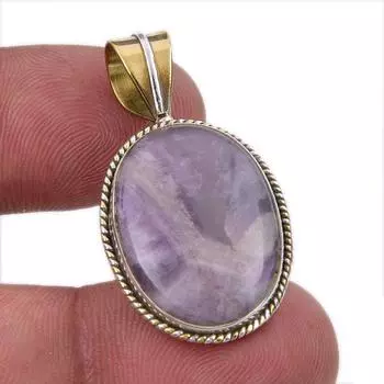 Натуральный камень Тиффани из стерлингового серебра 925 пробы, подарочный двухцветный кулон 1,25 дюйма U4D69