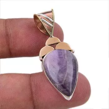 Натуральный камень Тиффани из стерлингового серебра 925 пробы, подарочный двухцветный кулон 1,75 дюйма N3K42