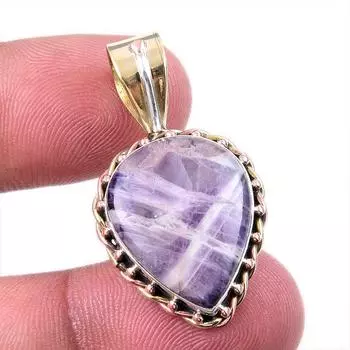 Натуральный камень Тиффани из стерлингового серебра 925 пробы, подарочный двухцветный кулон 1,25 дюйма D6T81