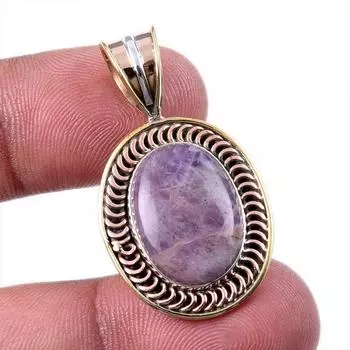 Натуральный камень Тиффани из стерлингового серебра 925 пробы, подарочный двухцветный кулон 1,50 дюйма K7C71