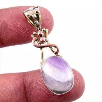 Натуральный камень Тиффани из стерлингового серебра 925 пробы, подарочный двухцветный кулон 1,75 дюйма F8q67