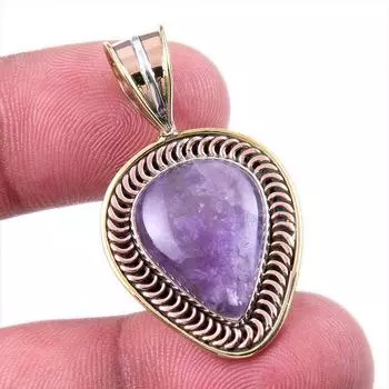 Натуральный камень Тиффани из стерлингового серебра 925 пробы, подарочный двухцветный кулон 1,50 дюйма I9P20