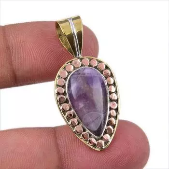 Натуральный камень Тиффани, стерлинговое серебро 925 пробы, подарочный двухцветный кулон, 1,50 дюйма, j9S73