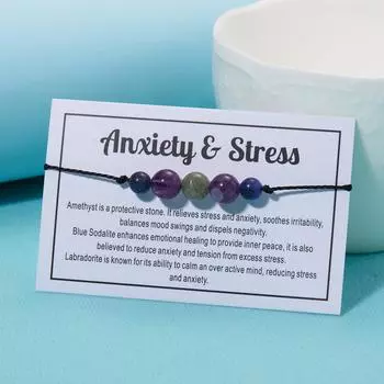 Натуральный камень, тигровый глаз, браслет из бисера для женщин и мужчин, хрустальные бусины ручной работы, регулируемые браслеты, подвеска для облегчения тревоги 1