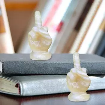 Натуральный камень, украшение на средний палец, забавный жест пальца, настольная исцеляющая энергия, фигурка, статуя, скульптура, украшение для домашнего офиса, стола, подарок на день рождения E