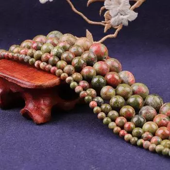 Натуральный камень Унакит с цветочным узором, свободные бусины длиной 15 дюймов для изготовления ювелирных изделий 4mm 89pcs