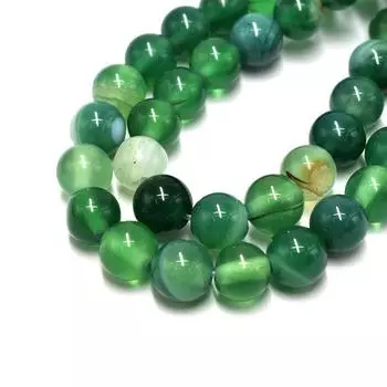 Натуральный камень, весенние зеленые полосатые бусины из оникса и агата, 4-12 мм, свободные бусины из драгоценных камней для изготовления ювелирных изделий, аксессуары «сделай сам», 15 дюймов Dia 4mm