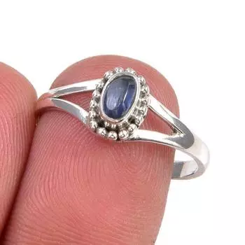 Натуральный кианит драгоценный камень ювелирное изделие ручной работы из стерлингового серебра 925 пробы размер кольца 8 y4n87