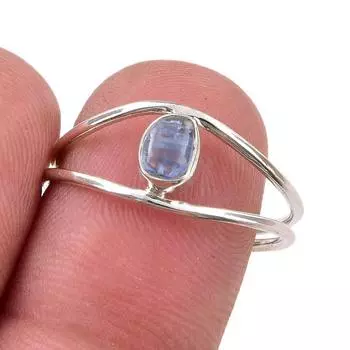 Натуральный кианит драгоценный камень ювелирное изделие ручной работы из стерлингового серебра 925 пробы размер кольца 8.5 y8r64